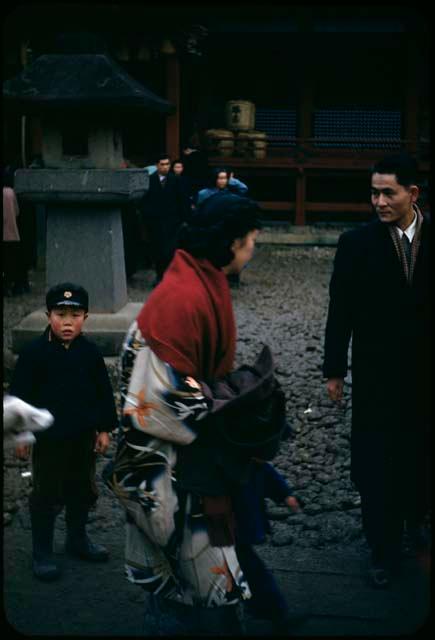 Street scene with family