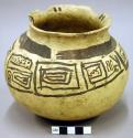 San Bernardo black-on-yellow pottery jar