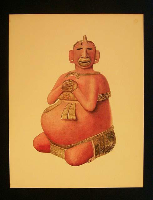 "Two-part textile impressed effigy from  A-II. Kaminaljuyu, Guatemala."