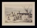 "Indians at home in their teepees.--drying buffalo meat for winter food."