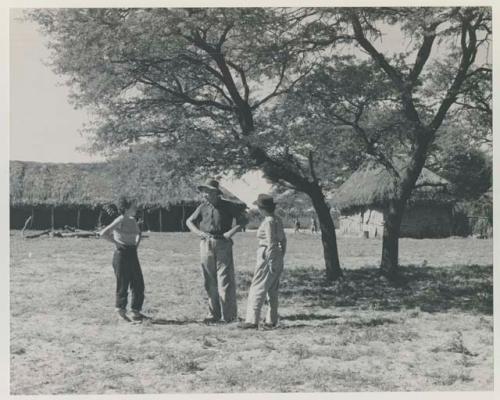 Elizabeth Marshall Thomas and Lorna Marshall with Thomas Hardbattle at his place