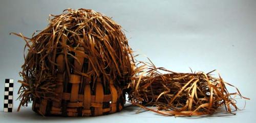 Cap of woven maple bark