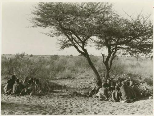 Oukwane's group and “visiting group," sitting apart near Oukwane's tree (print is a cropped image)