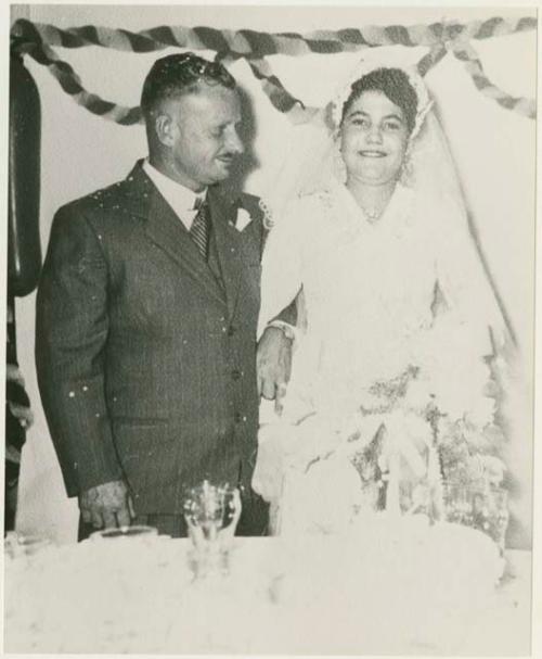 Theunis Berger and Marguerita Ammann at their wedding (print is a cropped image)