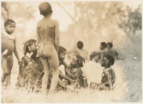 Group of girls and other children (print is a cropped image)