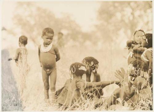 Group of girls and other children (print is a cropped image)