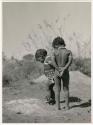 "Children playing curing dance": /Gaishay (son of "Gao Medicine") and "Little ≠Gao" (son of /Qui and //Kushay) dancing and playing medicine man (print is a cropped image)