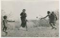 "The 1957-8 Games": Group of women playing tamah n!o’an (ball game)  (print is a cropped image)