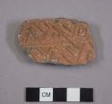 Ceramic, earthenware body sherd, incised, shell-tempered