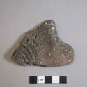 Ceramic, earthenware body sherd, incised, punctate, and cord-impressed, shell-tempered