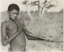 !Naishi (brother of /Goishay) playing a musical bow (print is a cropped image)