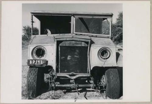 Martinus Drotsky's truck abandoned at the side of the road (print is a cropped image)