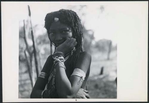 Shamba or N!ame, wife of Majolo, close-up (print is a cropped image)