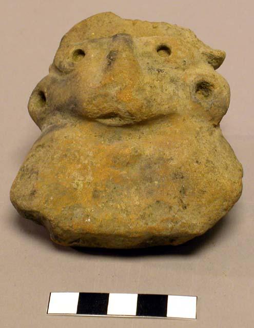 Pottery decoration -- human head effigy