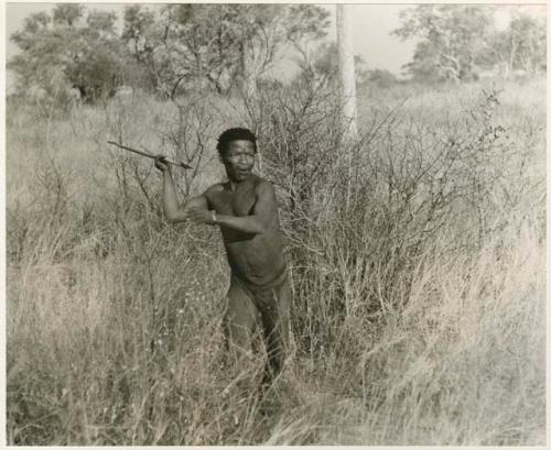 ≠Toma throwing an assegai (print is a cropped image)









