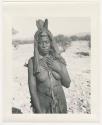 "1950's 400 series": Woman wearing headdress, front (print is a cropped image)