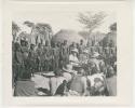 "Glossy duplicates of / 1950 Merl La Voy prints / 400 series": Government officials collecting grain tax from Ovambo people (print is a cropped image)