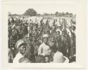 "1950 '400 Series' / 87 B/W prints (some duplicates) / Ovamboland": Large group of people standing (print is a cropped image)