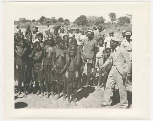 "1950 '400 Series' / 87 B/W prints (some duplicates) / Ovamboland": Group of people standing (print is a cropped image)