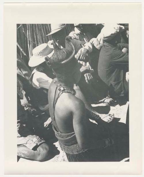 "1950 '400 Series' / 87 B/W prints (some duplicates) / Ovamboland": Group of people sitting (print is a cropped image)