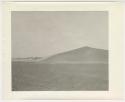 "1950's 400 series": Dune, with three abandoned huts in the distance (print is a cropped image)