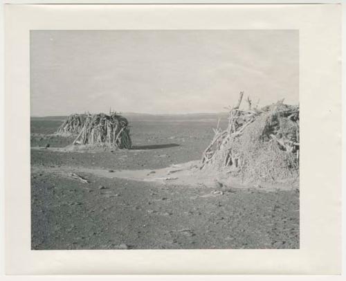 "1950's 400 series": Three huts (print is a cropped image)