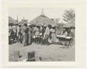 "1950 '400 Series' / 87 B/W prints (some duplicates) / Ovamboland": Government officials collecting grain tax from Ovambo people (print is a cropped image)