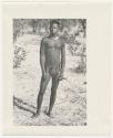 "1950 '400 Series' / 87 B/W prints (some duplicates) / Ovamboland": Man standing (print is a cropped image)