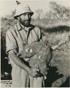 [No folder title]: Robert Story holding a plant specimen, a large storage organ






