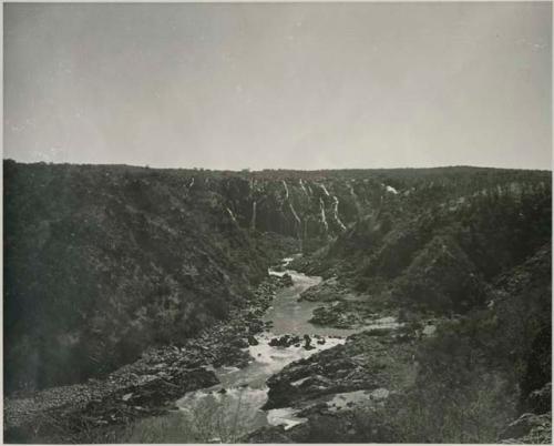 "1950 '400 Series' / 41 prints": Ruacana Falls and rapids below (print is a cropped image)