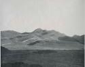 "1950 400 series  43 prints / Kunene River, Kaokoveld, Ovamboland / Merle LaVoy & L.K.M": View of hills, showing tipped strata (print is a cropped image)