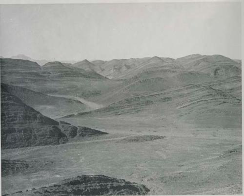 "1950 400 series  43 prints / Kunene River, Kaokoveld, Ovamboland / Merle LaVoy & L.K.M": Hills (print is a cropped image)