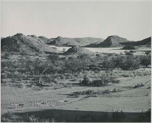 "1950 400 series  43 prints / Kunene River, Kaokoveld, Ovamboland / Merle LaVoy & L.K.M": Hills (print is a cropped image)