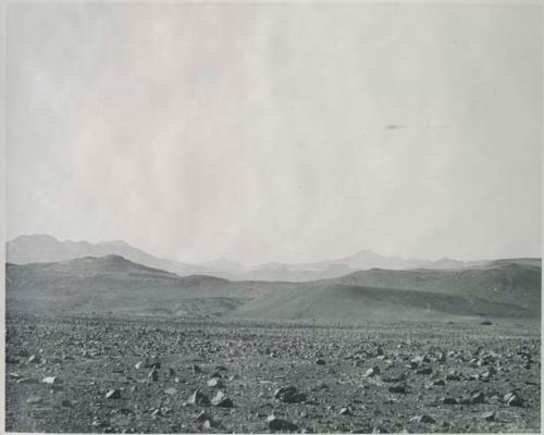 "1950 400 series  40 prints / Kaokoveld": Landscape, with hills in the distance (print is a cropped image)