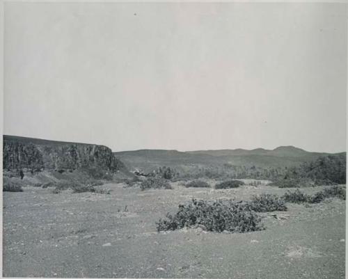 "1950 400 series  40 prints / Kaokoveld": Mesa, with hills in distance (print is a cropped image)