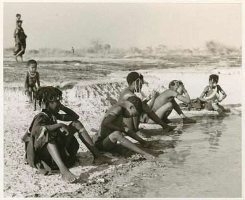 [No folder title]: Women and girls bathing (print is a cropped image)