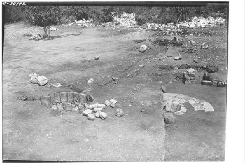 Caracol. S. annex, floor drain at S. edge of small court and cistern to the S.