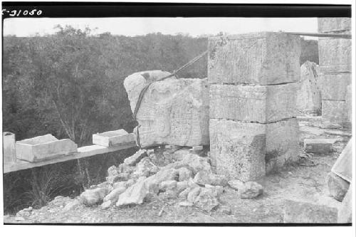 High Priest's grave - showing repair of serpant's head.