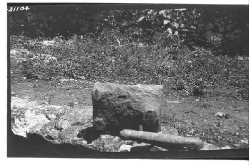 Modern Three-Legged Metate; Bernadino Tun at Piste; #2.