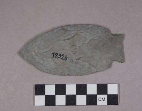 Flint stemmed projectile point