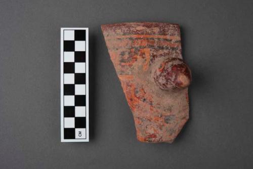 Effigy lug vase rim sherd - Ulua polychrome