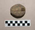 Round, grooved, pecked stone club head or sinker