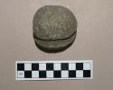 Round, grooved, pecked stone club head or sinker