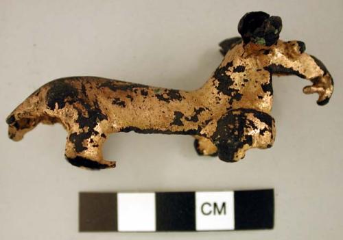 Gold plated copper figurine- dog