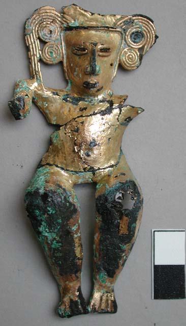 Gold plated copper figurine - human form