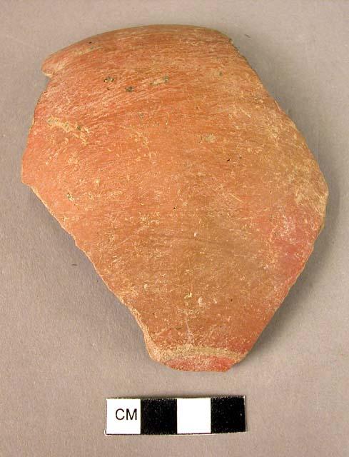 Pottery rim and base sherd; rim potsherd