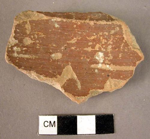 Potsherd - red glazed slip, wheelmade, monochrome ware