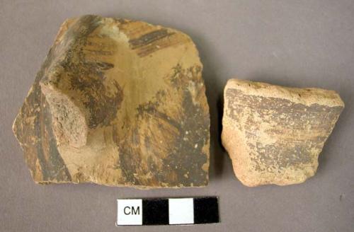 6 potsherds -  "Ufirnis" glaze slip