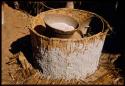 Storage basket with millet seed and flour