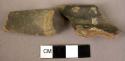 2 pottery rim sherds - dark slipped ware - local copies of Middle Minoan or impo